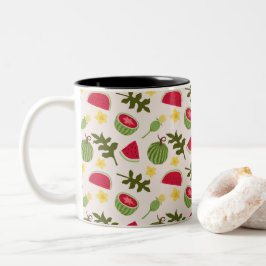 Collectie voor het mandje voor fruit - Watermeloen Tweekleurige Koffiemok