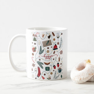 Collectie voor kerstmis koffiemok