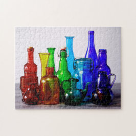 Collectie voor kleurrijke regenboogglas Foto Legpuzzel