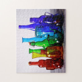 Collectie voor kleurrijke regenboogglas Foto Legpuzzel
