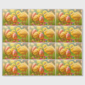 collectie voor paaskippen en eieren cadeaupapier (Vlak)