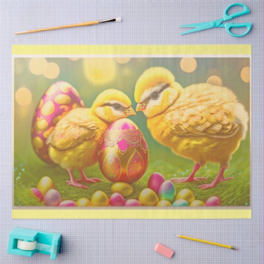 collectie voor paaskippen en eieren tissuepapier (Craft)