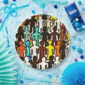 Collectie voor rassengelijkheid papieren bordje (Feest)