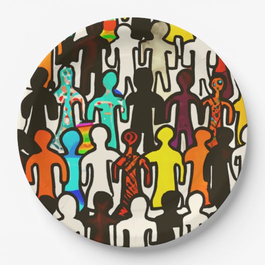 Collectie voor rassengelijkheid papieren bordje (Voorkant)