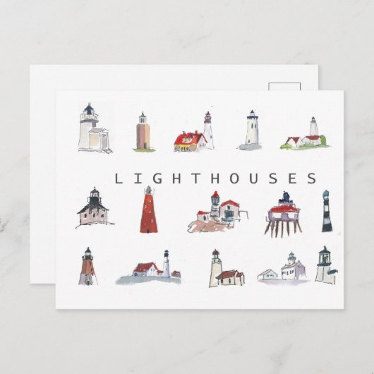 Collectie vuurtoren briefkaart (Voorkant / Achterkant)