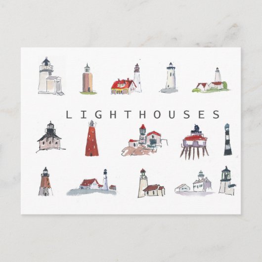 Collectie vuurtoren briefkaart (Voorkant)