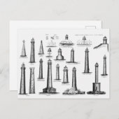  Collectie vuurtoren Briefkaart (Voorkant / Achterkant)