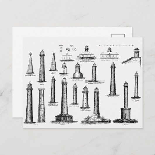  Collectie vuurtoren Briefkaart (Voorkant / Achterkant)