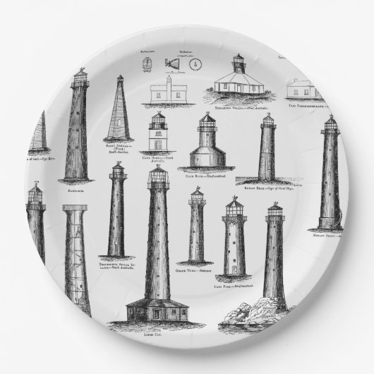  Collectie vuurtoren Papieren Bordje (Voorkant)