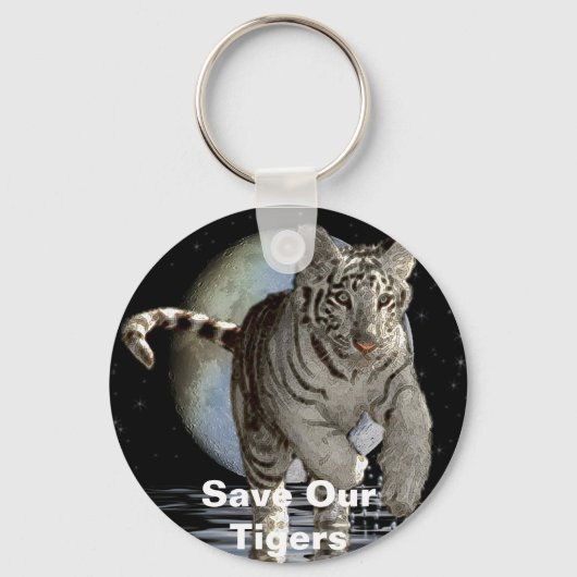 COLLECTIE WITTE TIGER CUB SLEUTELHANGER (Voorkant)