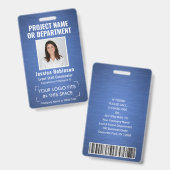 Collectief Logo ID QR Barcode borgepenseld Blauw Badge (Voor- en achterkant)