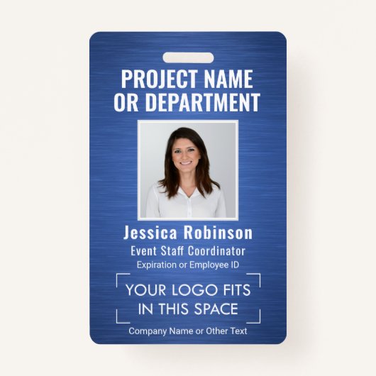 Collectief Logo ID QR Barcode borgepenseld Blauw Badge (Voorkant)