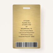 Collectief Logo ID QR Barcode geborsteld goud Badge (Achterkant)