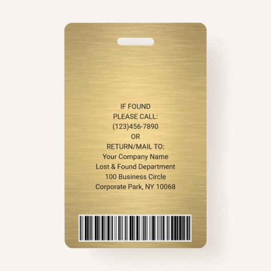 Collectief Logo ID QR Barcode geborsteld goud Badge (Achterkant)