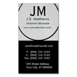 Collectief zwart monogram voor Cool Interior Desig Visitekaartje Magneet