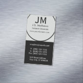 Collectief zwart monogram voor Cool Interior Desig Visitekaartje Magneet (Voorbeeld)