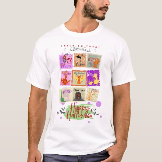 Collecties met een gebroken halloween stempel met  t-shirt (Voorkant)