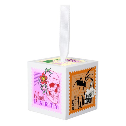 Collecties met gekleurde halloween stempel decoratie (Voorkant hoekig)