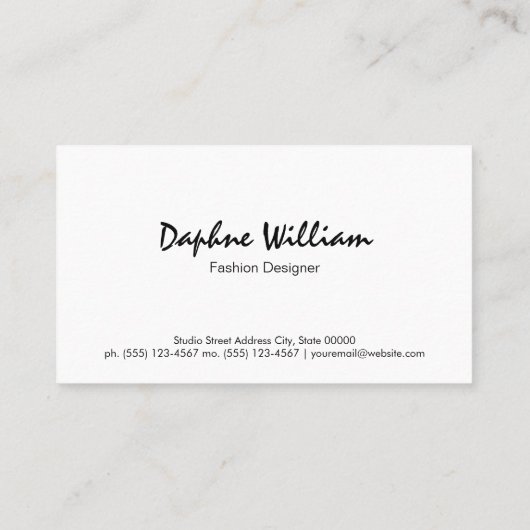 Collecties voor ontwerper | Witte textuur Visitekaartje (Achterkant)