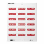 Collecties voor slotbericht etiket (Full Sheet)