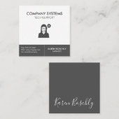 Collectieve klantenondersteuning met handtekening vierkante visitekaartje (Voorkant / Achterkant)