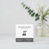 Collectieve klantenondersteuning met handtekening vierkante visitekaartje (Staand voorkant)