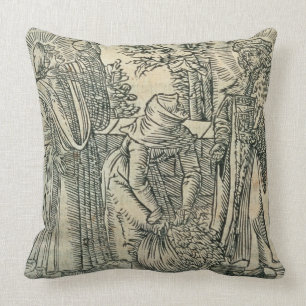 Collecting Herbs for Medicine, 1534 (houtsnippers) Kussen