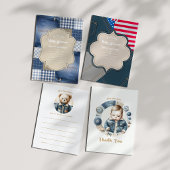 Blauw spijkerbaby Ruwe denim Bedankkaart