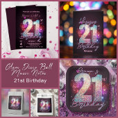 Glam Silver Disco Ball Music Notes 21st Birthday Bedankzakje