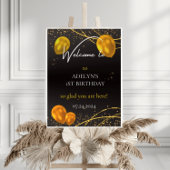 "Goud en zwart Baby Eerste Verjaardagsjaar" Poster