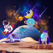 Sterren en planeten in vreugdevolle baan lunchbox