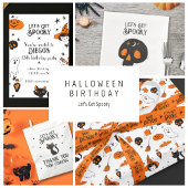 Halloween Verjaardag Sinaasappel Let's Get Spooky Grosgrain Lint