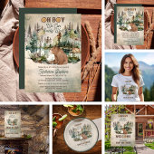 Rustic Forest Oh Boy Barly Wait Baby shower Papieren Bordje