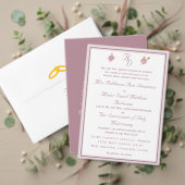 Pale PinkTwo Hearts Catholic Wedding Invitation Kaart (Personaliseer deze collectie van deze onafhankelijke maker. Test)