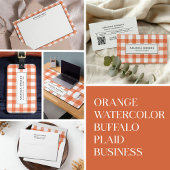 Sinaasappel Waterverf Buffalo Geruit Gepersonalise Planner