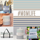 Momlife blauw en wit koffiemok