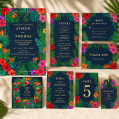 Tropisch Bloemendesign | Hibiscus & Groene Bladere Stropdas