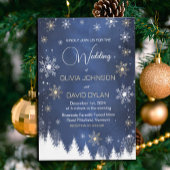 Moderne Sneeuwvlok Winter Marine en Goud RSVP Kaartje