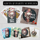 Zwarte bloemendood, gothic verjaardagsservetten kartonnen onderzetters