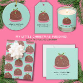 Vrolijke Kerstmis Moderne Pudding Illustratie Briefkaart