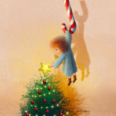 Katten en kerstbomen kaart