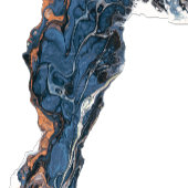 Blue Hand Painted Marble Wedding Ceremony Programm Programmakaart