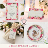 Elegante Blush Roze Bloemen Rozen Gouden Favor Box Bedankdoosjes