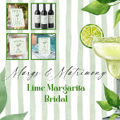 Margaritas and Matrimony Striped Bachelorette Papieren Bordje