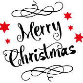 Merry KerstTypografie Red White Heupfles