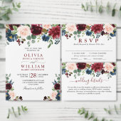 Burgundy Navy Blue Blush Weddenschap Foto Wandkleed (Personaliseer de collectie van deze zelfstandige maker.)