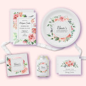 Roze en hydrangea Floral 100th Birthday Kaart