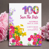 100e Verjaardag Party Bloemen Modern 100 Spandoek