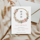 Pampas Grass Wreater Blush Roos Orchid Eucalyptus  Save The Date
