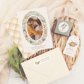 Merry Christmas Spring Botanical retouradres Rubberstempel